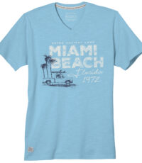 Redfield t-shirt grote maat v-hals blauw Miami Beach