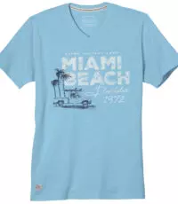 Redfield t-shirt grote maat v-hals blauw Miami Beach
