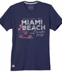 Redfield t-shirt grote maat v-hals donkerblauw Miami Beach