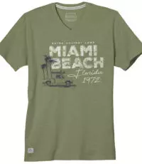 Redfield t-shirt grote maat v-hals olijfgroen Miami Beach