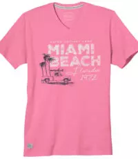 Redfield t-shirt grote maat v-hals roze Miami Beach