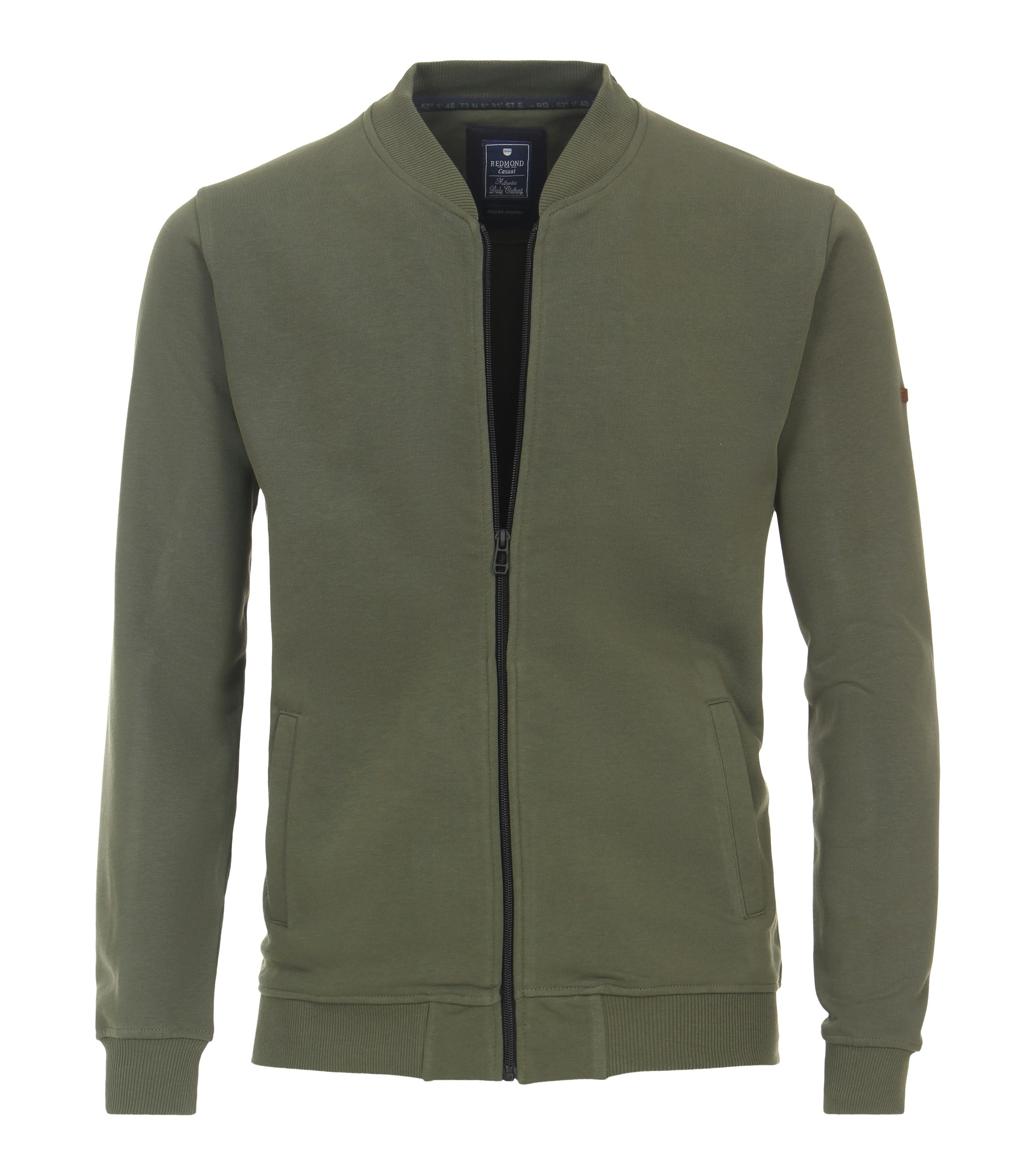 Redmond Heren vest katoen - met rits - bordeaux rood - Nu 52% korting