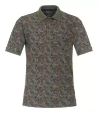 Redmond korte mouw poloshirt met borstzakje groen fantasie design