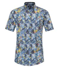 Redmond overhemd korte mouw gekleurd bloem design