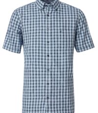 Casa Moda grote maat overhemd korte mouw blauw en donkerblauw ruit button down