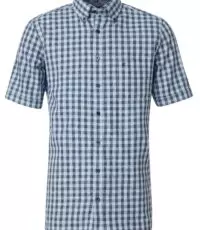 Casa Moda grote maat overhemd korte mouw blauw en donkerblauw ruit button down