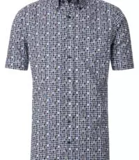 Casa Moda grote maat overhemd korte mouw meer kleurig cirkel design