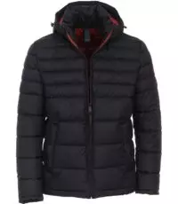 Casa Moda grote maat parka jack zwart met afneembare capuchon