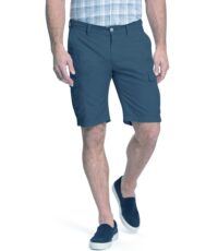 Luigi Morini grote maat stretch bermuda cargo blauw ingeweven structuurtje