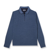 Pierre Cardin grote maat poloshirt lange mouw blauw gemêleerd