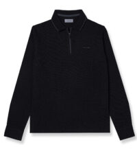 Pierre Cardin grote maat poloshirt lange mouw donkerblauw gemêleerd