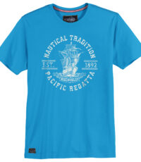 Redfield grote maat t-shirt korte mouw en ronde hals in blauw Pacific Regatta