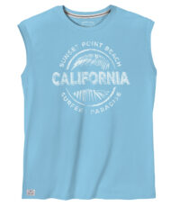Redfield mouwloos t-shirt grote maat ronde hals lichtblauw California design