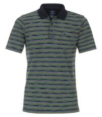 Redmond korte mouw poloshirt met borstzakje in een streepjes fantasie design