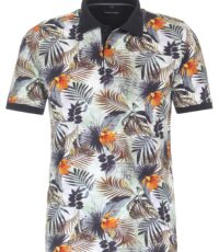 Casa Moda grote maat stretch poloshirt Hawaii design