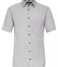 Casa Moda overhemd grote maat korte mouw blauw en wit design