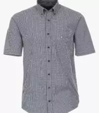 Casa Moda overhemd grote maat korte mouw blauw ruit design