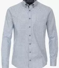 Casa Moda overhemd grote maat lange mouw blauw fantasie design