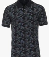 Casa Moda poloshirt korte mouw in blauw met blad design