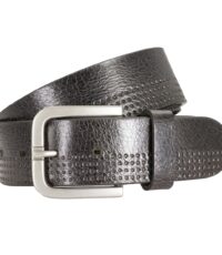 Extra lange rund lederen riem 4cm breed zwart