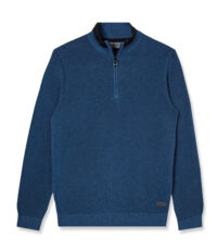Pierre Cardin collegekraag trui blauw met boord