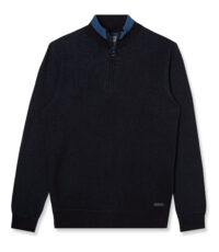 Pierre Cardin collegekraag trui donkerblauw met boord