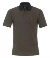 Redmond poloshirt korte mouw met borstzakje in een groen en donkerblauw design