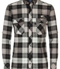 Redmond grote maat overhemd lange mouw zwart en grijs ruit flanel