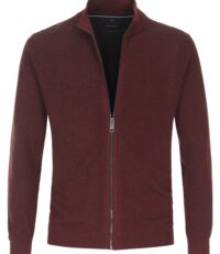 Casa Moda gebreid vest in donkerrood gemêleerd