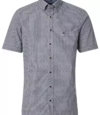 Casa Moda grote maat overhemd korte mouw blauw ruitjes design