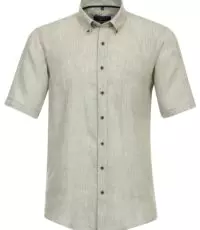 Casa Moda grote maat overhemd korte mouw groen 100% linnen