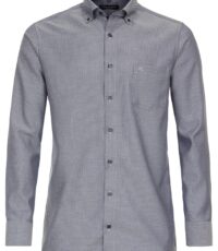 Casa Moda grote maat overhemd lange mouw donkerblauw fantasie button down 2XL t/m 7XL