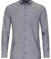 Casa Moda grote maat overhemd lange mouw donkerblauw fantasie button down 2XL t/m 7XL