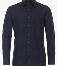 Casa Moda grote maat overhemd lange mouw donkerblauw ingeweven design
