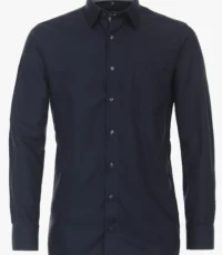 Casa Moda grote maat overhemd lange mouw donkerblauw ingeweven design