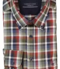 Casa Moda grote maat overhemd lange mouw gekleurde ruit button down
