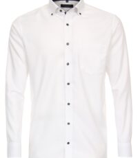 Casa Moda grote maat overhemd lange mouw wit fantasie button down