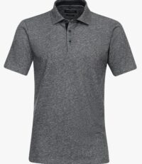 Casa Moda grote maat poloshirt uni blauw gemêleerd