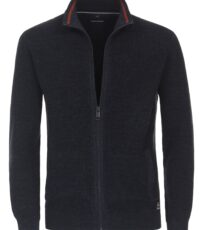 Casa Moda grote maat vest donkerblauw gemêleerd