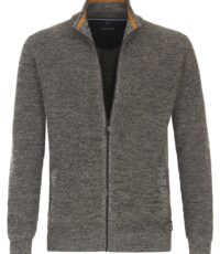 Casa Moda grote maat vest donkergrijs gemêleerd wol