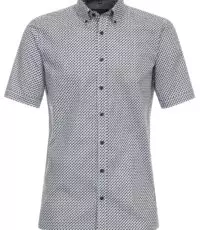 Casa Moda overhemd korte mouw in een blauw fantasie design