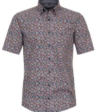 Casa Moda overhemd korte mouw blokjes design