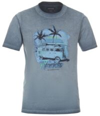 Casa Moda t-shirt grote maat blauw Miami design