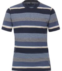 Casa Moda t-shirt grote maat blauw en beige design