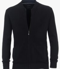 Casa Moda vest donkerblauw met zijzakken en ingeweven structuurtje 4XL 5XL en 6XL