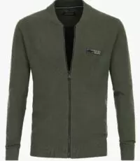 Casa Moda vest groen met ingeweven structuurtje