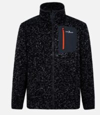 Grote maat fleece jack donkergrijs gemêleerd model Liam
