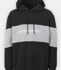 Jack & Jones hoodie sweater zwart met grijs Jack & Jones logo