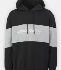 Jack & Jones hoodie sweater zwart met grijs Jack & Jones logo
