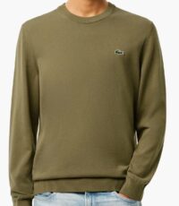 Lacoste grote maat trui ronde hals olijfgroen